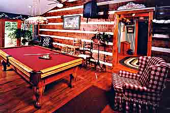 View of pool table